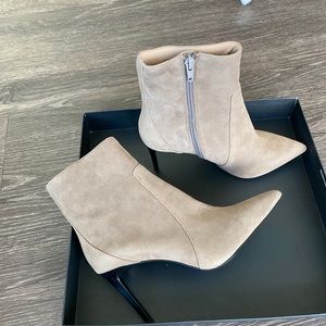 Banana Republic Taupe Stiletto High-heel Suede Booties